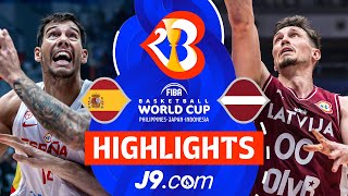 Latvia 🇱🇻 Upsets World Champions Spain 🇪🇸  J9 Highlights  FIBA Basketball World Cup 2023 [upl. by Atilrak157]