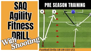 SAQ Agility amp Fitness Football Drill  Pre season player development  Shooting Finishing U8 U9 U10 [upl. by Loredo]