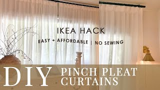 DIY Pinch Pleat Curtains  IKEA HACK [upl. by Mosi]