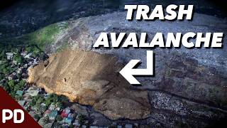 Avalanche of Trash Buries Houses and Illegal Slums Then Catches on Fire  Plainly Difficult [upl. by Ahsinev]