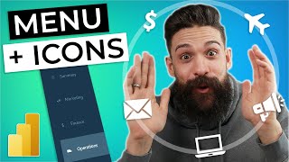 The ULTIMATE Page Navigation Part 1 CLEAN MENU  ICONS  Power BI DESIGN [upl. by Harvie]