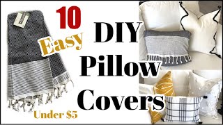 10 High End DIY Pillow Covers  How to Make Pillow Covers UNDER 5 [upl. by Ha218]