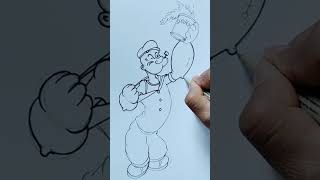 Drawing Popeye  Popeye the Sailor  shorts art disney popeye [upl. by Cann]