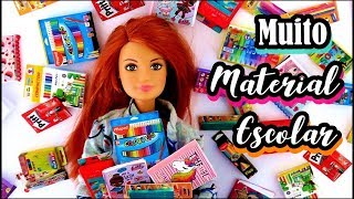 DIY Muito Material Escolar em Miniatura para Barbie Fácil de Fazer  Vídeo Miniaturas Craft paper [upl. by Gabby]