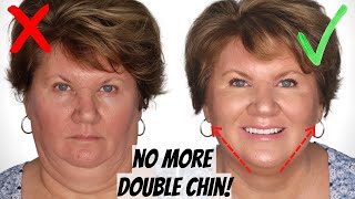 How To Contour a Round Fat Face to Look Slimmer Instantly  Makeup over 50 [upl. by Nysila658]