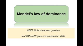 Principles of Inheritance and variation  Mendels law of DOMINANCE [upl. by Nahsin]