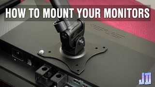 How To Install A Vesa Mount Tutorial  Setup Guide  Setup Makeover Part 2 [upl. by Lucrece]