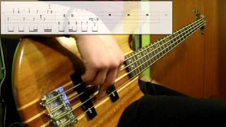 Daft Punk  Around The World Bass Cover Play Along Tabs In Video [upl. by Sonafets]