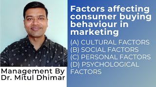 Factors affectinginfluencing consumer buying behaviour in marketing 4 Factors [upl. by Nevek449]