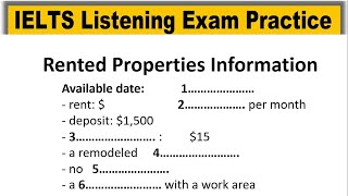 Rented Properties Information listening practice test 2024 with answers  IELTS Real Exam Listening [upl. by Anahc]