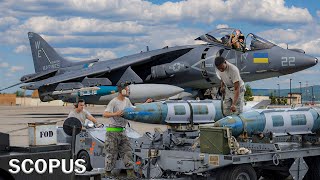 RussiaUS tension US prepares AV8B Harrier II ammunition for Ukraine [upl. by Sirotek141]