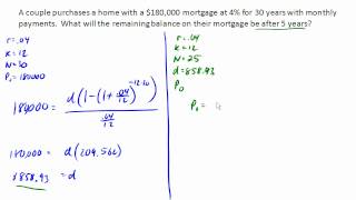 Calculate remaining balance on a mortgage [upl. by Natalya309]