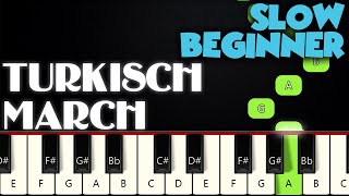 Turkish March  SLOW BEGINNER PIANO TUTORIAL  SHEET MUSIC By Betacustic [upl. by Ynetruoc]