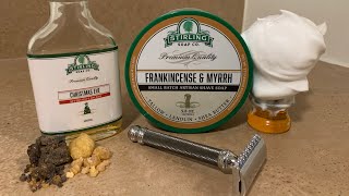 An indepth review of Stirling’s “Frankincense and Myrrh” soap  Muhle R41 razor [upl. by Latona769]