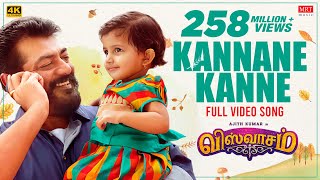 Kannaana Kanney Full Video Song  Viswasam Video Songs  Ajith Kumar Nayanthara  D Imman  Siva [upl. by Knudson]