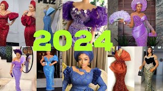 🔥😲2024 Latest Lace Styles 4 Ladies Elegant 😍Lace dresses For owanbe Party trending lacestyles [upl. by Melak291]