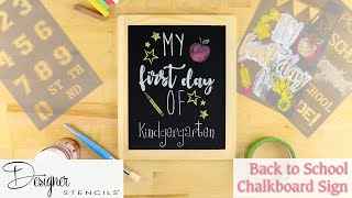 Back To School Chalkboard Sign A How To Stenciling Project  Designer Stencils [upl. by Lertram139]