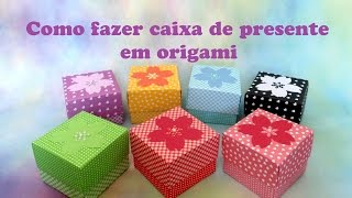 COMO FAZER CAIXA DE PRESENTE DE ORIGAMI [upl. by Hanoj478]