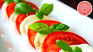 Tomato Mozzarella Basil Salad  Healthy amp Quick Salad Recipe  Салат Kапрезе [upl. by Ahserak]