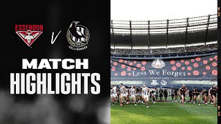 Anzac Day  Essendon v Collingwood Highlights  Round 6 2022  AFL [upl. by Atirres]