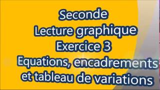 Seconde Fonctions Lecture graphique  encadrement tableau de variationsexercice supple [upl. by Crescentia]