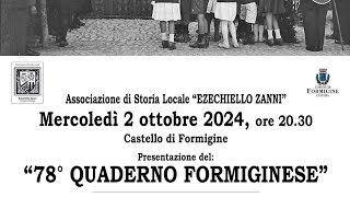 Presentazione del 78° quaderno formiginese [upl. by Woodrow633]