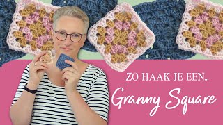 Een Granny Square haken zo simpel is het keepitsimplehaken [upl. by Starlin15]