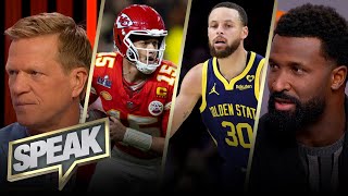 Is Steph Curry or Patrick Mahomes more influential to their sport  SPEAK [upl. by Birgit]