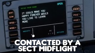 elmoradar gets contacted by a sect midflight using CPDLC vatsim jesus christ aviation pilot [upl. by Nnylkcaj]