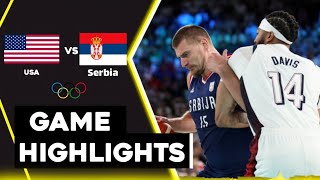 USA vs serbia Mens Basketball  Live Highlights  2024 Olympics 882024 [upl. by Charlie270]