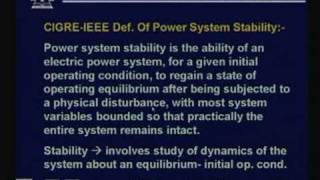 Lecture  33 Power System Stability  I [upl. by Elysia]