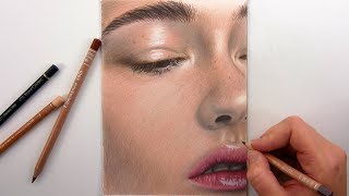 DRAWING SKIN TONES WITH COLORED PENCILS [upl. by Thetis516]