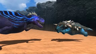 Edmontonia vs Acrocanthosaurus but with different music [upl. by Nairahcaz]