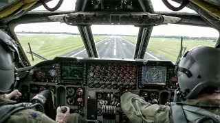 B52 Flight Ops • Takeoff amp Landing  Cockpit View [upl. by Nahsed687]