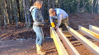 TIMELAPSE  Couple Builds OffGrid Cabin Alone In The Canadian Wilderness [upl. by Morville]