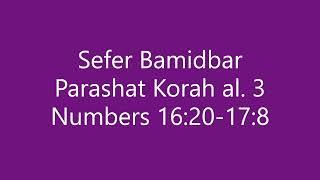 Torah Chanting  Sefer Bamidbar  Parashat Portion Korah al 3 [upl. by Nnaitsirk636]