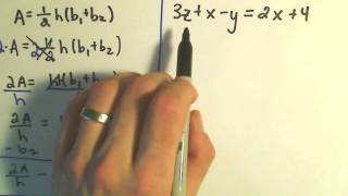 Solving an Equation for a Specified Variable [upl. by Arracat301]