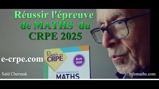 CRPE 2025 PRÉPARATION À LÉPREUVE DE MATHS [upl. by Silrac]