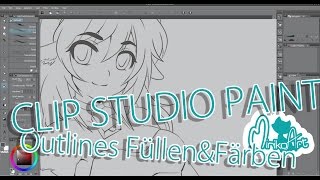 CLIP STUDIO PAINT Lets Tutorial Outlines FüllenampFärben  by Miriko [upl. by Rasure]