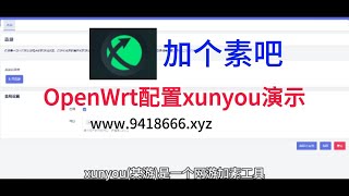 OpenWrt配置xunyou演示 [upl. by Estren]