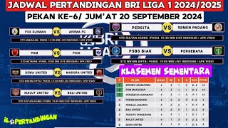 🔴Jadwal Pertandingan BRI Liga 1 20242025Pekan ke6 Liga 1PSBS BIAK vs PERSEBAYA amp PSS vs Arema [upl. by Becki292]