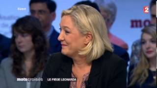 VIDEO  Affaire Léonarda  Marine Le Pen FN Mots croisés 211013 [upl. by Ynoep]