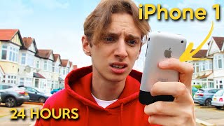 Surviving using ONLY the FIRST EVER iPhone for 24 hours iPhone 1 from 2007 [upl. by Alokin]