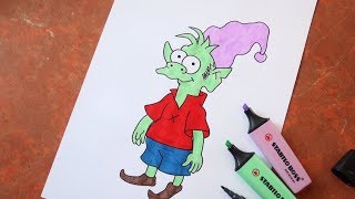 Drawing Elfo from Disenchantment [upl. by Philina]