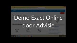 Demo Exact Online Handel  Advisie [upl. by Nomzzaj]