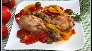 Pollo con i peperoni in padella  Ricette della Nonna [upl. by Meill299]