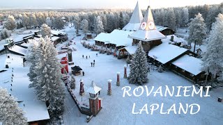 First Snow in Santa Claus Village ☃️❄️🎅 Arctic Circle in Rovaniemi Lapland Finland [upl. by Gurias393]