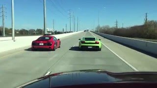 Lamborghini Gallardo vs audi R8  Houston [upl. by Nnaeiram672]