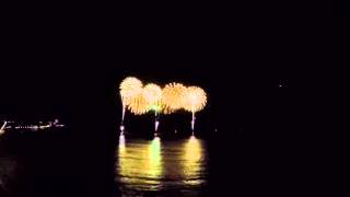 2016 Honolulu Festival Nagaoka Fireworks from the Outrigger Waikiki Beach Resort [upl. by Auka]