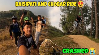 BAISIPATI AND CHOBAR RIDE😍  CRASHED 😡  MTBHang [upl. by Drugi]